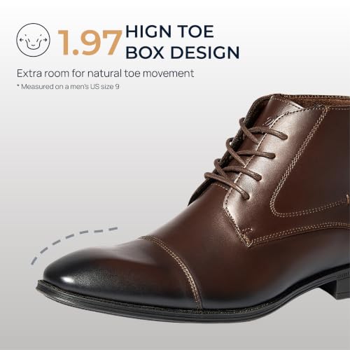 Image of Holy dove Mens Dress Boots Leather Oxford Chukka Boots | Hi-Poly insole,non-slip rubber outsole, business formal, ankle-high chukka Oxford style