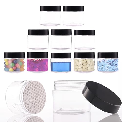 Petits pots en plastique cosmétiques voyage crèmes bocaux transparents anti-fuite x12