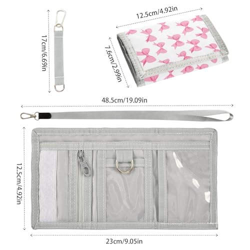 ALAZA Kids Wallets for Boys Girls Toddler Trifold Wallet Children Small Bow White with Zipper Coin Pocket3