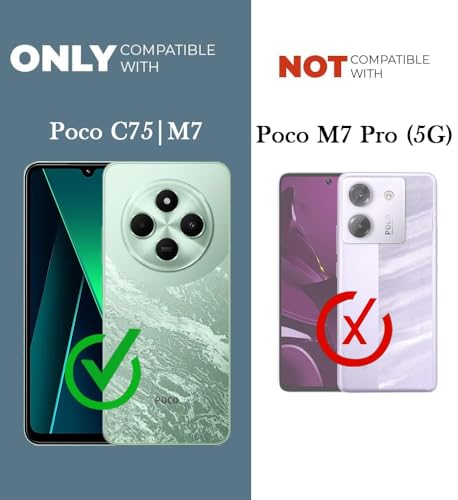 Image of Jkobi Shockproof Crystal-Clear Back Cover for Poco C75 | Poco M7 (Anti Yellow Case | Drop & Camera Protection | Hard Polycarbonate)