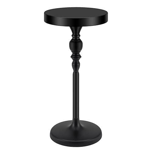 Black Metal Martini Table 9.5 x 9.5 x 20.5 Inches