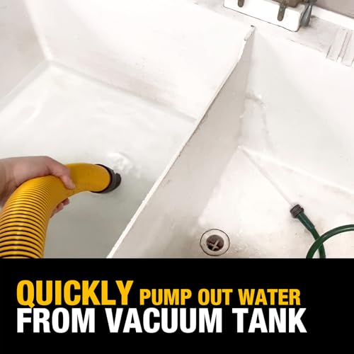 DEWALT Wet Dry Vac External Pump DXVPA101, Shop Vac Accessory for Hard to Reach Areas, 60 Ft Lift, 11 Gal/Min Flow, 19 Ft Cord