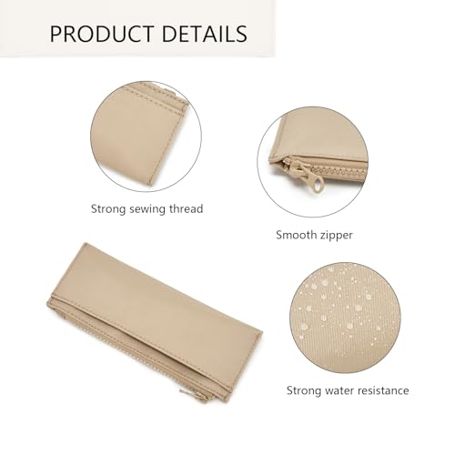 Image of Pencil Pouch for Teens School Office Supplies Pencil Case Cosmetic Bag Zipper (Khaki)