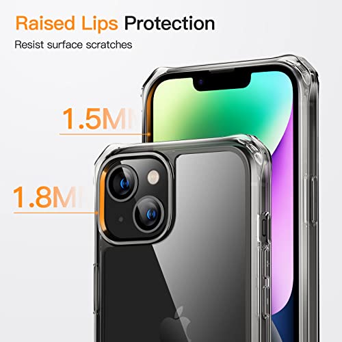 Jetech Case For Iphone 14 6.1-Inch With 2-Pack Tempered Glass Screen Protector, 360 Full Body Shockproof Bumper Phone Cover Protective Clear Back (Black) #TOP6