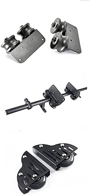 Kit de quincaillerie pour porte de grange coulissante en tube rond noir rustique chic