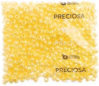 Preciosa Czech Seed Beads 32/0 (8mm) Yellow Terra - 250g Bulk Bag Beads for Jewelry Making and Crafts