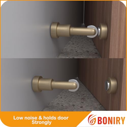 Image of Boniry Premium Magnetic Door Stopper | Durable, Stylish & Rustproof | Protects Doors | Strong Hold, Easy Installation, Perfect for Home & Office Use (1, Brass)