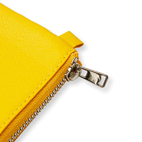 Line Friends Sally Character Soft Leather Small Coin Purse Card Wallet Pouch Jewelry Bag, Yellow #TOP6