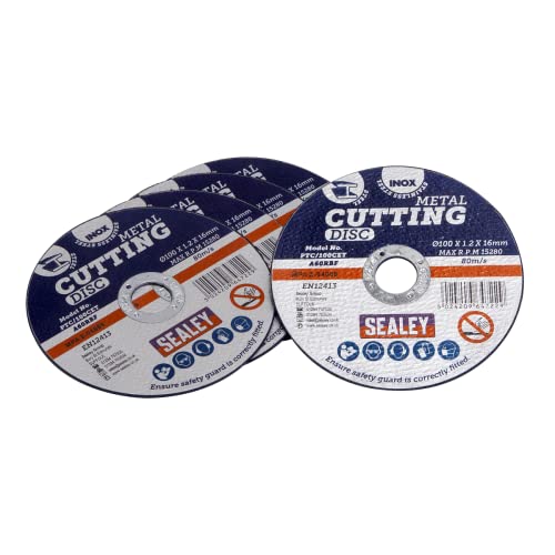 SEALEY PTC/100cet5 100 x 1.2 mm 16 mm bore cutting disc (5 pieces)