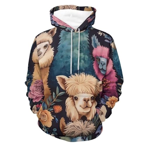 Sweat à capuche alpaga coloré unisexe taille S