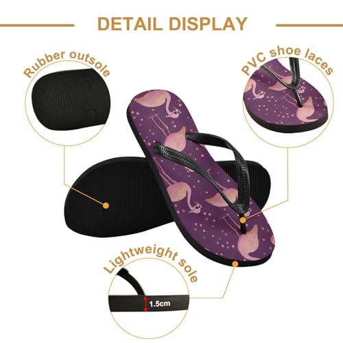 ALAZA Wearing Sunglasses with Flamingo Flip Flops for Women Fashion Beach Slippers Comfort Mens Flip Flops Non-Slip Rubber Shower Slippers Sandal for Hotel Travel Sport,XS3