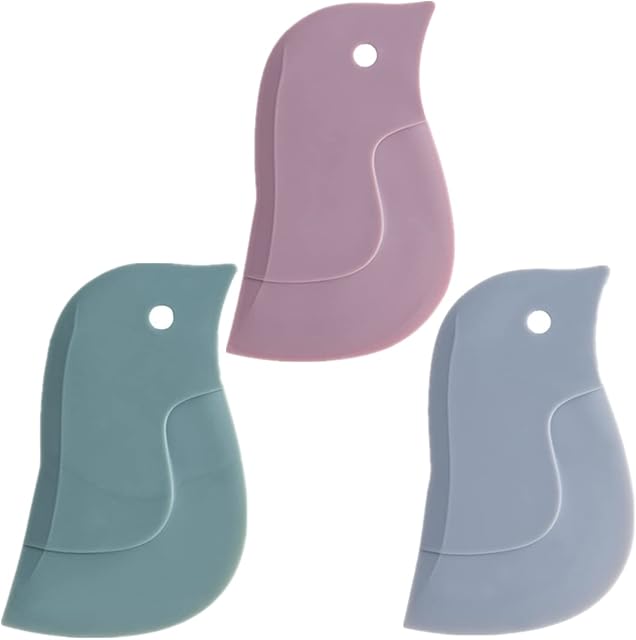 CHUIBOBO 3PCS Multifunctional Penguin Shape Silicone Scraper Cleaner Tool Easy to Use Clean Reusable for Kitchen Pans and Bowls Baking Washing 1