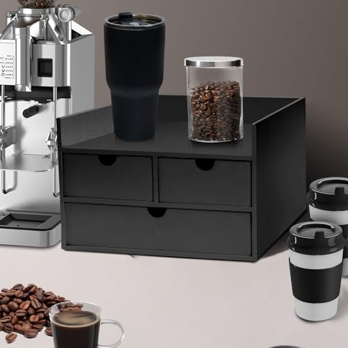 Desk Organizer with Drawers Countertop Drawer Organizer Tabletop Storage Organization Box Home Office Workspace Bathroom Toiletries Supplies (black with shelf) - Image 6