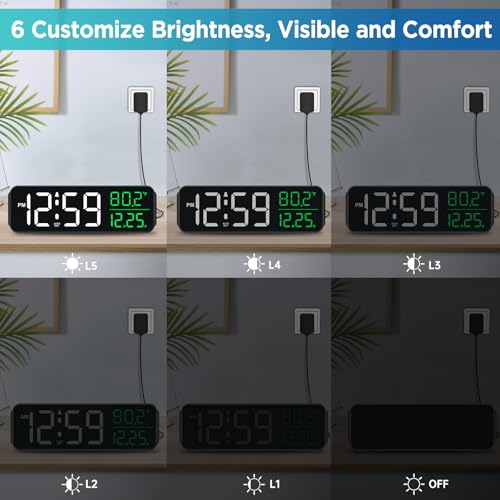 Peakeep Large Display Digital Alarm Clock For Bedrooms thumb #2