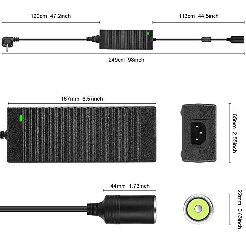 Convertidor de corriente de 120W y 10A para usar accesorios de coche en casa con adaptador de 12V 4