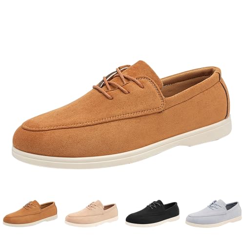 Zapatos Oxford de gamuza casuales para hombre con cordones elegantes 4