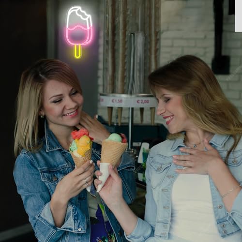 Image of Attivolife Ice Pop Neon Sign for Wall Decor, Light up Delicious Popsicle LED Lamp with Dim USB Powered, Unique Business Fast Food Shop Restaurant Decoration, Christmas Day Birthday party