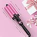 3 Barrel Hair Crimper Waver - DAN Technology Crimper Hair Tool with Ceramic for Women, Beach Waves Curling Iron, Dual Voltage, Easy to Use, Pink, 1 Inch