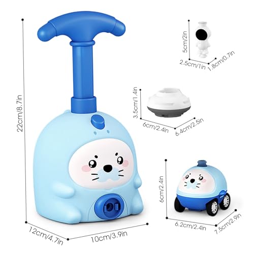 Juego de juguetes lanzadores de globos y coche aerodinámico infantil azul 4