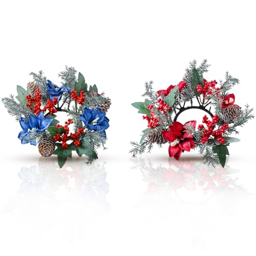 XJLyaya 2 Stück Adventskranz Künstlich, Tischkranz Weihnachten,...