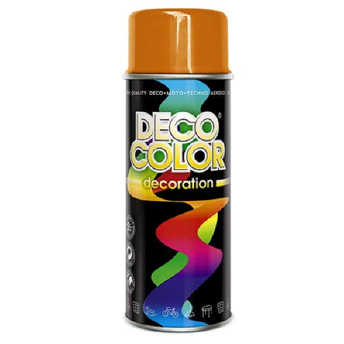 DECO COLOR DC Lackspray oder Grundierung glänzend 400ml nach RAL freie Farbauswahl (orange glanz RAL 2004)