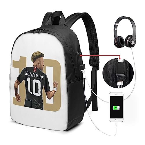 Neymar #10 Adult Backpacks Bag Laptop Bag Bookbag Usb Backpack 17 Inch For Daily2