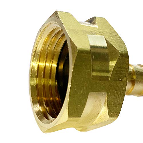 Vis Brass Garden Water Hose Pipe Connector Swivel Fitting 3/8" Barb X 3/4" Female Ght Thread Fittings W/Rubber Washer（2Pcs） #TOP2