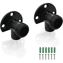 Aolemi Matte Black Installation Kit for Exposed Wall Mount Bathroom Faucet Outdoor Shower System Thermostatic Bar Mixer Valve Convert in-Wall to Surface Mount NPT 1/2 Male by G 3/4 Male Brass