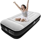 Twin Air Mattress Built-in USB Pump/ Rechargeable Detachable, 16" Raised Durable Inflatable Twin Air