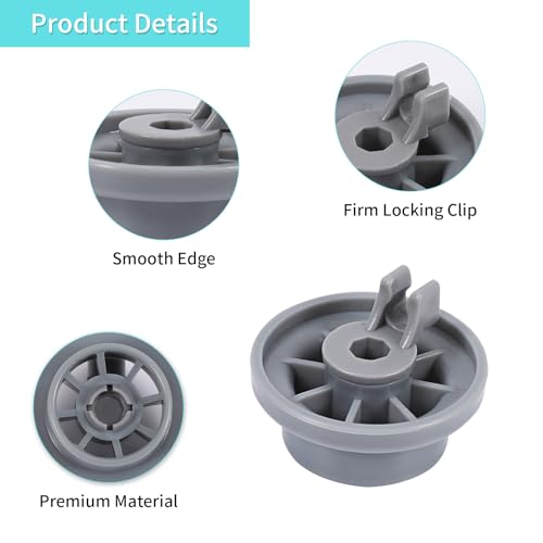 8er Set Spülmaschinen Rollen, Universal Unterkorb Korbrollen für Bosch/Siemens/Neff Geschirrspüler, Ersatzteile und Zubehör