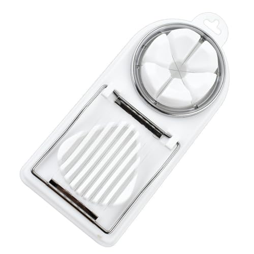 Three-in-one multifunctional egg cutter stainless steel suitable for all kinds of banana strawberry dragon fruit 3pcs(White)