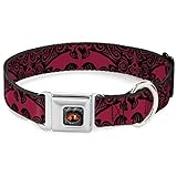 House of The Dragon Pet Collar, Dog Collar Metal Seatbelt Buckle, House of The Dragon with Dragon Icon Black Red White, 15 to 24 Inches 1.0 Inch Wide