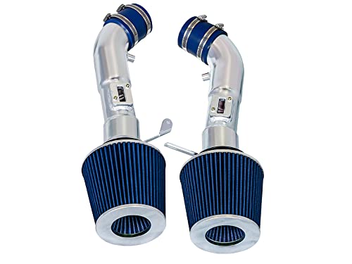 Cold Air Intake System with Heat Shield Kit + Filter Combo BLUE Compatible For 09-20 Nissan 370Z / Infiniti 08-13 G37 / 14-15 Q50 3.7L V6