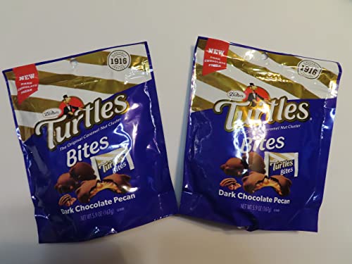 Demets Turtles ((NEW)) (The Original Caramel Nut Cluster) Bites 5.9OZ DARK CHOCOLATE PECANS (2PACK)