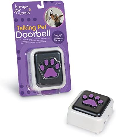 Hunger For Words Talking Pet Doorbell - 1 Piece Doorbell for Dogs, Doggie Doorbell, Perfect for Dog Training, Dog Buttons for Communication