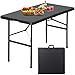 Venbytech for 4FT Folding Camping Table Portable Outdoor Table for Camping Picnic Party Black