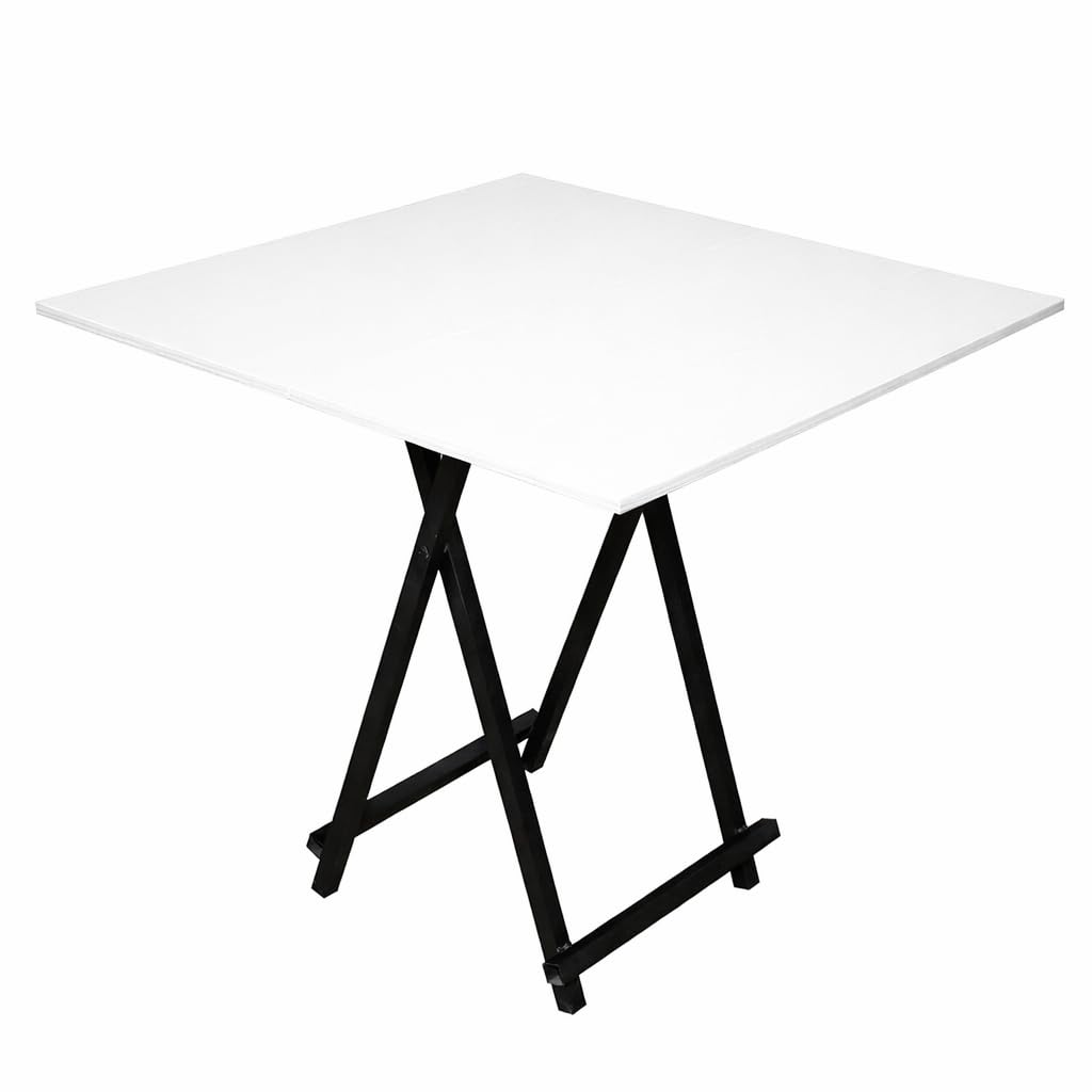 CUBIX Mobile Folding Garden Dining Table Square Folding Deck Table Portable Picnic Folding Table Game Table Card Table Study Table Reading Eating Square (70 X 70 x 70 cm) Wallnut-image-37