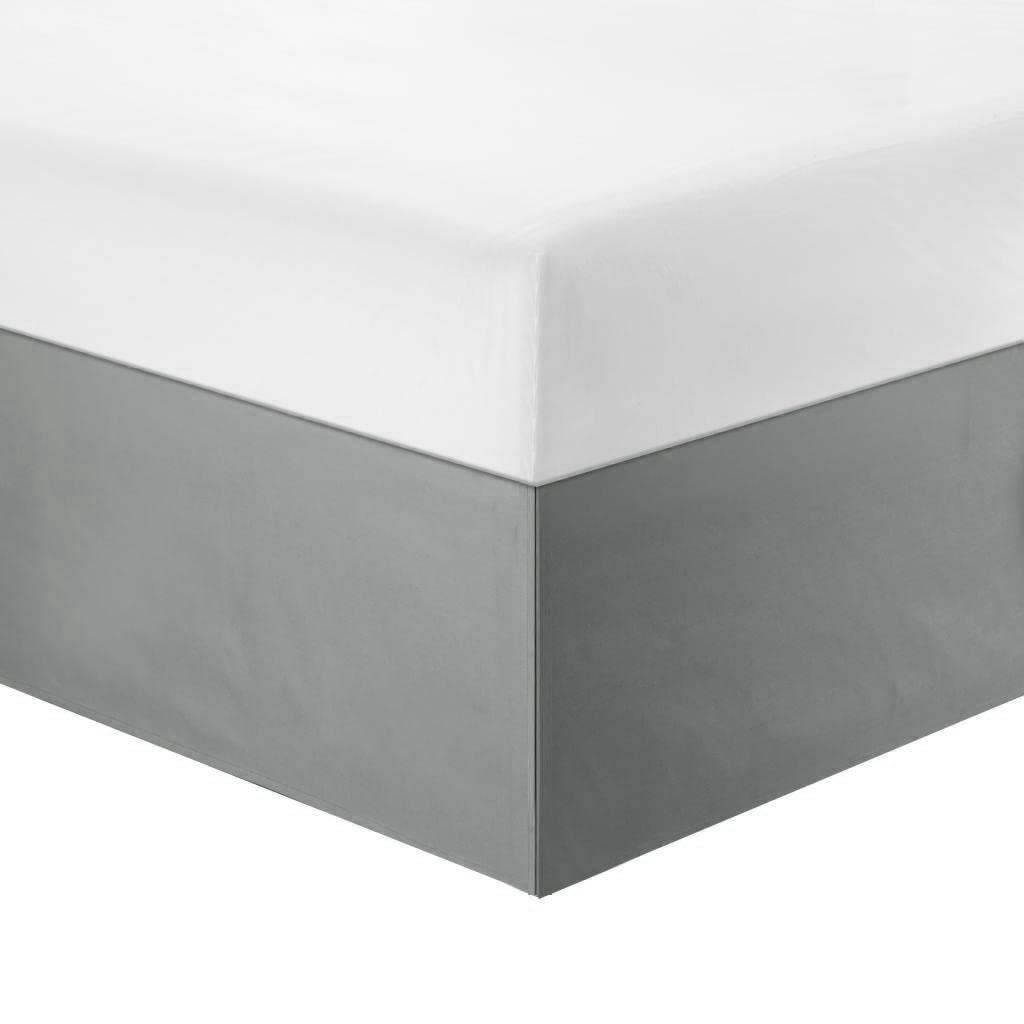 Solid Color Hotel Pleated Bed Skirt Wrinkle & Fade Resistant Gray_Full-image-21