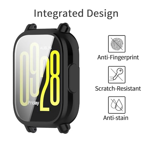 حافظة حماية من دلع موبايلك لساعة شاومي ريدمي 5 اكتيف بتصميم حافظة مصنوعة من السيليكون باللون الأسود