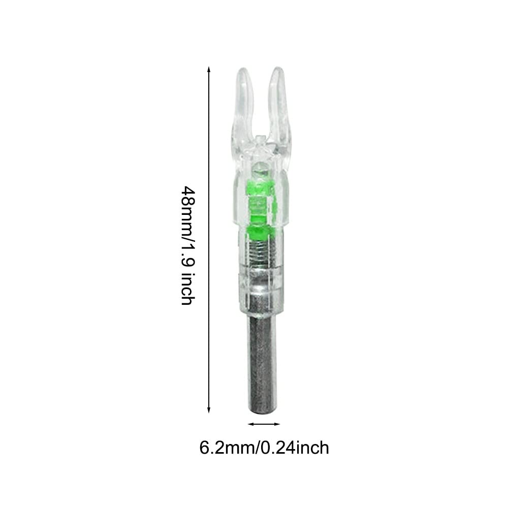 DONGKER Tiro L'Arco Arco Cocca,10 Pezzi Cocche Illuminata Automaticamente per Aste di Frecce da 6.2 mm di Diametro per Caccia Tiro