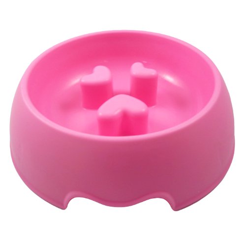 Alfie Pet - Sol Slow-Eating Anti-Gulping Pet Food Bowl (for Dogs & Cats) - Color: Pink, Size: Medium