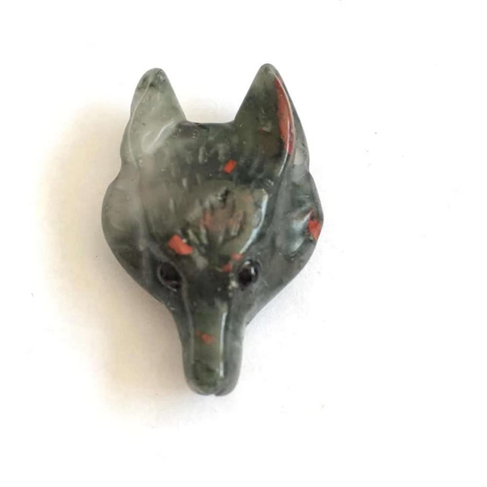 Pierres naturelles d'ornement en Blood Stone tête de loup luxe