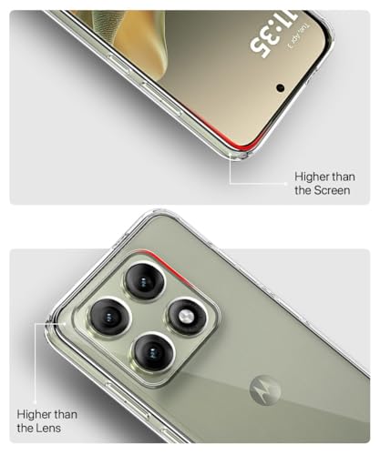 Image of Transparent Back Cover for Motorola Moto Edge 70 Pro 5G | Shockproof Soft TPU Silicone Case | Raised Bumps for Camera & Screen Protection | Slim Fit Crystal Clear Back Cover - Transparent