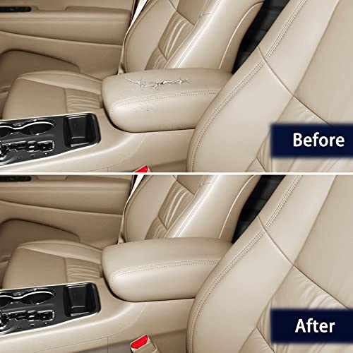 Kbh Auto Center Console Armrest Cover For Grand Cherokee & Dodge Durango 2011-2020 Vinyl Microfiber Leather Console Replacement Light Frost Beige Tan #TOP2