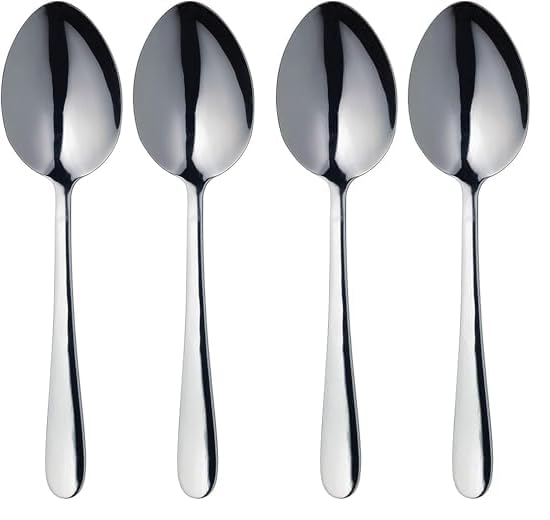 MasterClass Duo of Stainless Steel Serving Spoons, 2-Piece Spoon Set for Buffets, Dinner Parties and Family Meals - Silver (Pack of 2)
