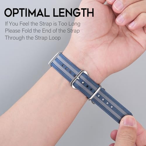 Image of TACTICAL FROG Nylon Watch Band 18mm 19 mm 20mm 22 mm 24 mm, Waterproof Military Watch Straps Replacement for Men Women, With Stainless Steel Buckle