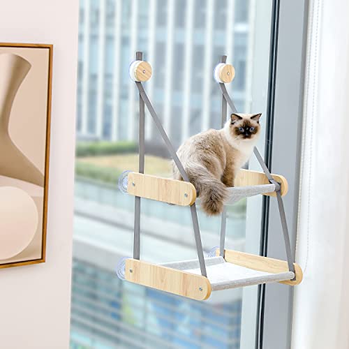 Pequlti Cat Window Perch, Double Layered Cat Window Hammock,Window Mounted Cat Seat Cat Bed For Indoor Cats #TOP6