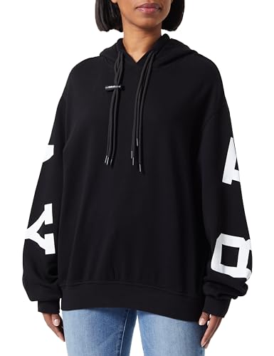 Sweatshirt à capuche femme noir Replay W3632d hoodie décontracté à manches longues