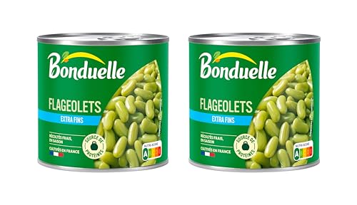 BONDUELLE - Flageolets Verts Extra-Fins - Sans Conservateur - Nutri-Score A - Boîte de Conserve 800 g (Lot de 2)