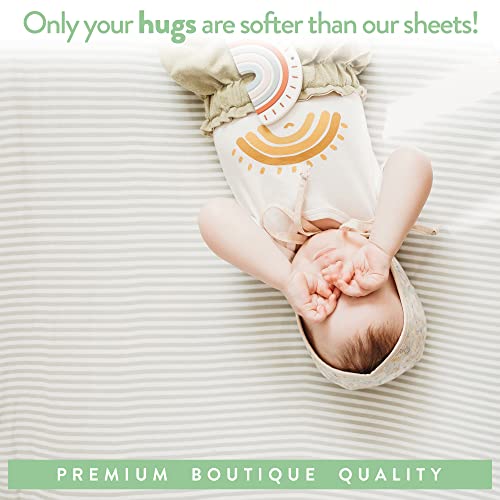 Joey + Joan Bassinet Fitted Sheet for Baby Beside Dreamer Bedside Sleeper and Chicco Next2Me – Fits Perfectly on 20 x 33 Mattress – Buttery Soft 100% Cotton – Light Grey by Joey + Joan - Image 5